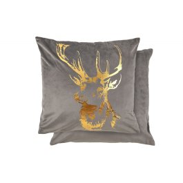 Christmas Cushion Cover Stag-Silver