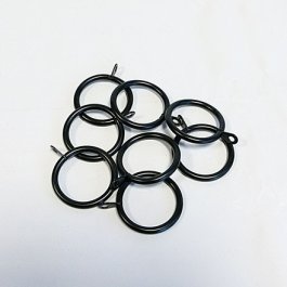 45 - 48mm Metal Curtain Rings, Black, 8 Pack