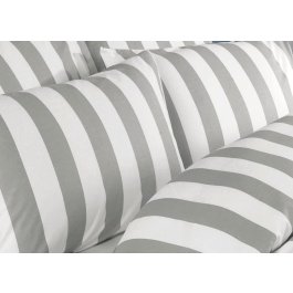 Grey and White Stripe 100% Cotton Pillowcase Pair