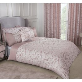Duchess – Embellished Jacquard Bedding Set in Blush Pink