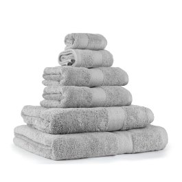 6 Piece Towel Bundle 100% Cotton 640 GSM - Silver Grey