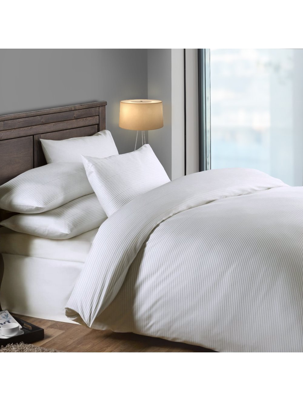 1000 Thread Count Easy Care Satin Stripe Duvet Cover Slumber Suite