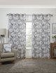 Amelia – Printed Lined Eyelet Curtains in Grey