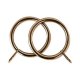 45 - 48mm Metal Curtain Rings, Antique Brass, 8 Pack