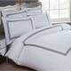 Dorchester Oceania Duvet Cover Set, 100% Egyptian Cotton, 300 Thread Count, White and Silver