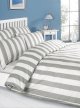 Grey and White Stripe Duvet Covers Set, 100% Cotton