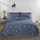 Geometric Triangles Duvet Cover Set - 100% Cotton 200 Thread Count - Navy